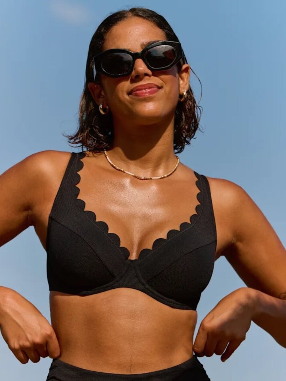 NWT Panache Spirit Scallop Bikini Top - Black